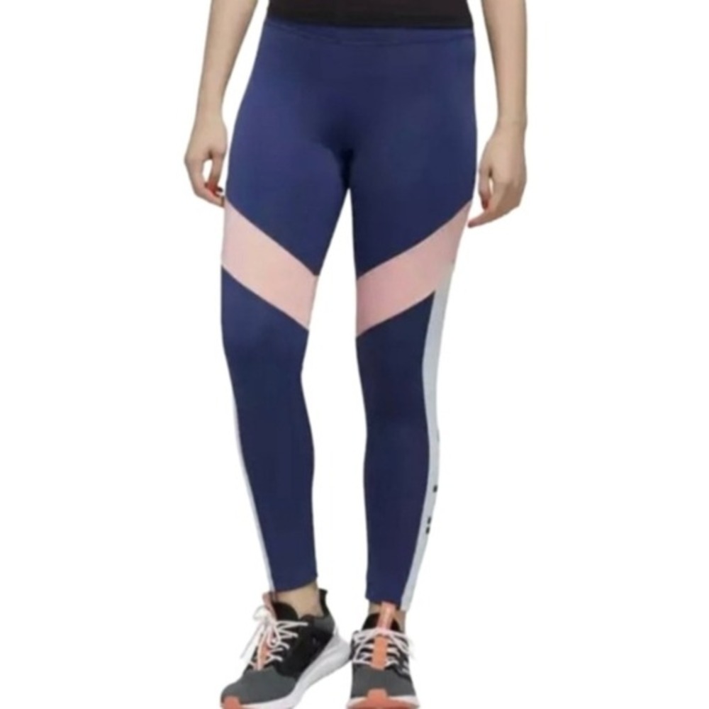 Adidas Womens D2M Colorblock 7/8 Leggings Tech Indigo Pink FM0610 Size L NEW - Picture 11 of 11